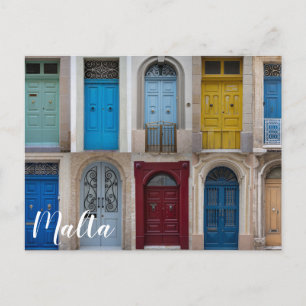Collage of colourful front doors Postcard