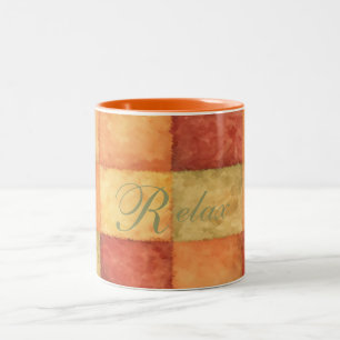Collage of Colours M - Relax in Orange Two-Tone Coffee Mug