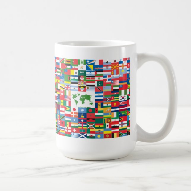 Collage of Country Flags from All Over The World Coffee Mug (Right)