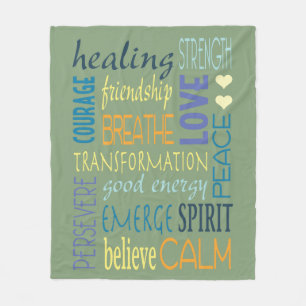 Collage of Healing Words Fleece Blanket