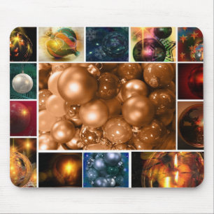 Collage of Holiday Ornaments Mouse Pad