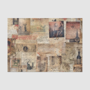 Collage of Junk Journal Decoupage papers Tissue Paper