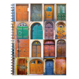 Collage of mediaeval front doors at Prague,  Czech Notebook
