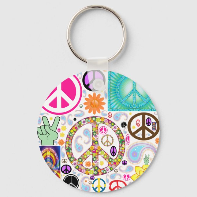 Collage of Peace Key Ring (Front)