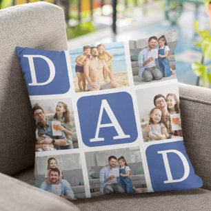 Collage of photos of children, Gift for Dad Cushion