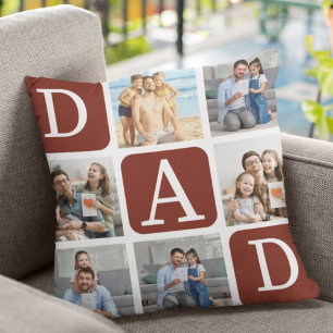 Collage of photos of children, Gift for Dad Cushion