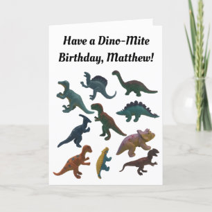 Collage of Plastic Toy Dinosaurs Custom Card