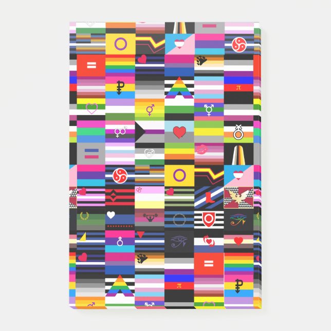 Collage of Pride Flags Post-it Notes (Front)