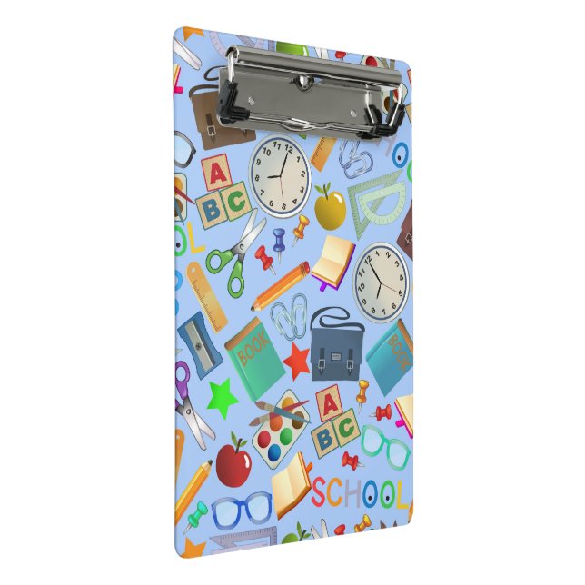 Collage of School Supplies Mini Clipboard (Angled)