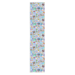 Collage of School Supplies Short Table Runner