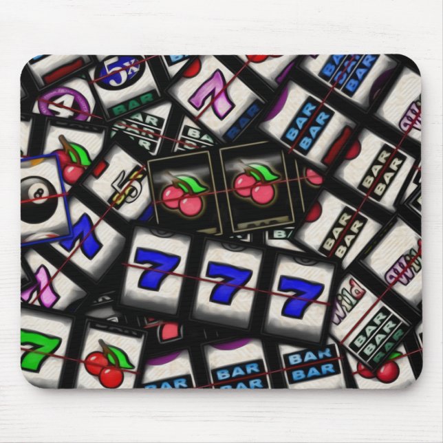 Collage of Slot Machine Reels Mouse Mat (Front)