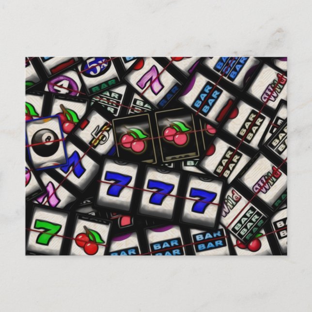 Collage of Slot Machine Reels Postcard (Front)