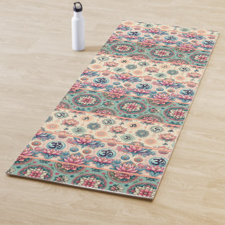 Collage of Turquoise and peach Mandalas 2.0 Yoga Mat