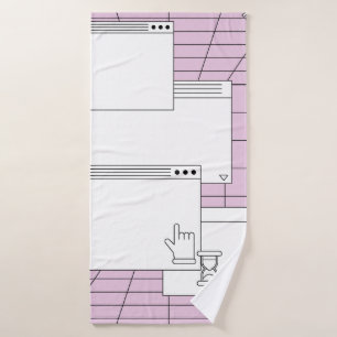 Collage of user interface elements. Cyberpunk and  Bath Towel