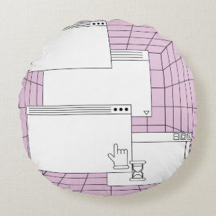 Collage of user interface elements. Cyberpunk and Round Cushion