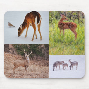 Collage of Wild Deer in Texas Seasonal Mouse Pad