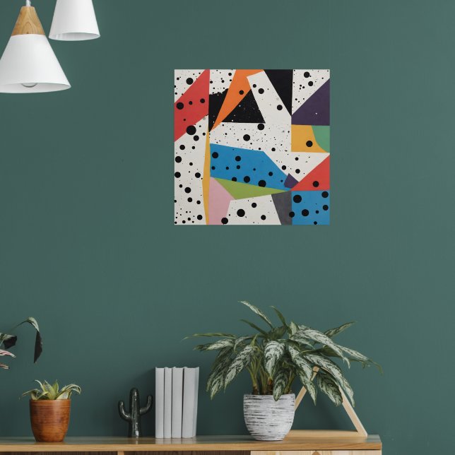 Collage Paper Black Dots Poster (Living Room 1)
