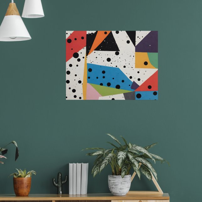 Collage Paper Black Dots Poster (Living Room 1)