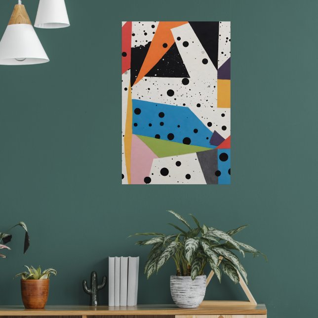 Collage Paper Black Dots Poster (Living Room 1)