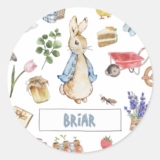 Collage Peter the Rabbit Classic Round Sticker (Front)