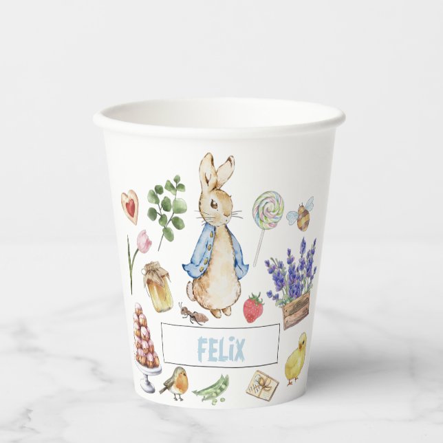 Collage Peter the Rabbit Paper Cups (Front)