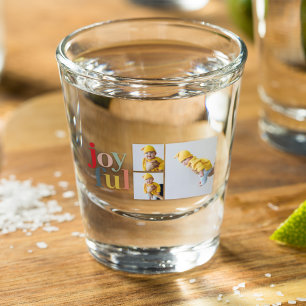 Collage Photo And Colourful Joyful   Holiday Gift Shot Glass