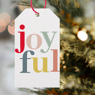 Collage Photo And Colourful Joyful   Holiday Gift  Tags