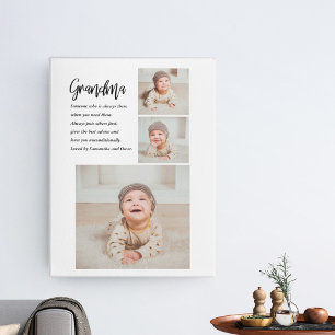 Collage Photo & Best Grandma Ever Best Beauty Gift Canvas Print