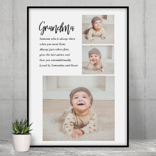 Collage Photo & Best Grandma Ever Best Beauty Gift Poster