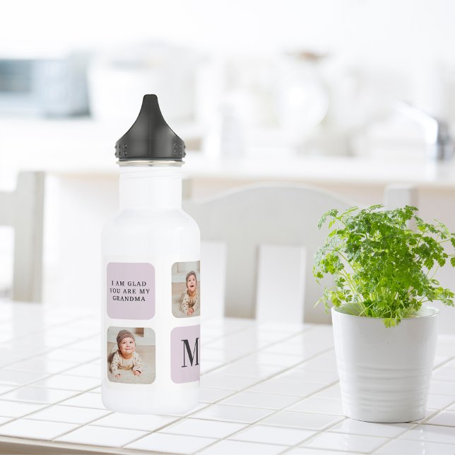 Collage Photo & Best Grandma Ever Best Purple Gift 532 Ml Water Bottle (Creator Uploaded)