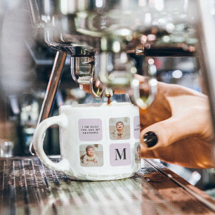 Collage Photo & Best Grandma Ever Best Purple Gift Espresso Cup