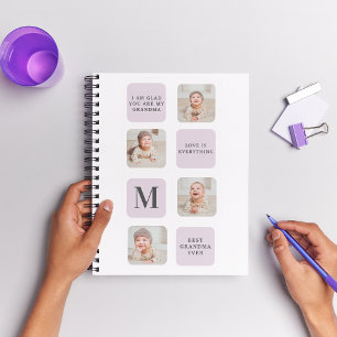 Collage Photo & Best Grandma Ever Best Purple Gift Notebook
