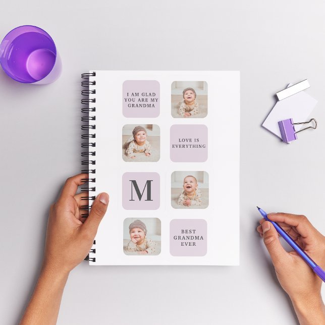 Collage Photo & Best Grandma Ever Best Purple Gift Notebook (Creator Uploaded)