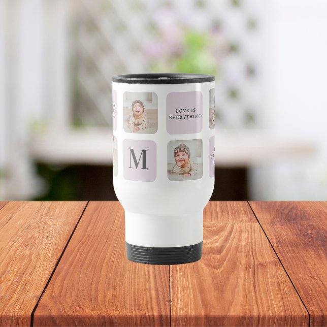 Collage Photo & Best Grandma Ever Best Purple Gift Travel Mug (Creator Uploaded)