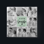 Collage Photo Best Grandpa Ever Pastel Mint Gift 15 Cm Square Badge<br><div class="desc">This beautiful collage photo is the perfect way to express your love for your grandpa. Featuring the heartfelt message "We love you grandpa" in elegant lettering against a soothing pastel mint background, this piece captures the warmth and affection you feel for your grandpa. The collage design allows you to include...</div>