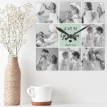 Collage Photo Best Grandpa Ever Pastel Mint Gift Square Wall Clock<br><div class="desc">This beautiful collage photo is the perfect way to express your love for your grandpa. Featuring the heartfelt message "We love you grandpa" in elegant lettering against a soothing pastel mint background, this piece captures the warmth and affection you feel for your grandpa. The collage design allows you to include...</div>
