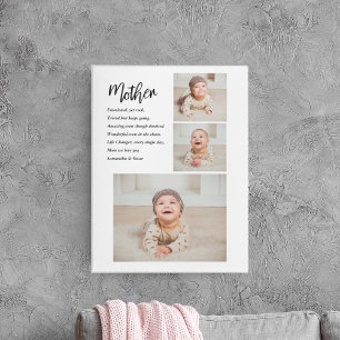 Collage Photo & Best Mother Quote Lovely Gift Canvas Print