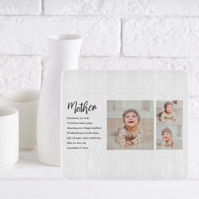 Collage Photo & Best Mother Quote Lovely Gift Cutting Board (Creator Uploaded)