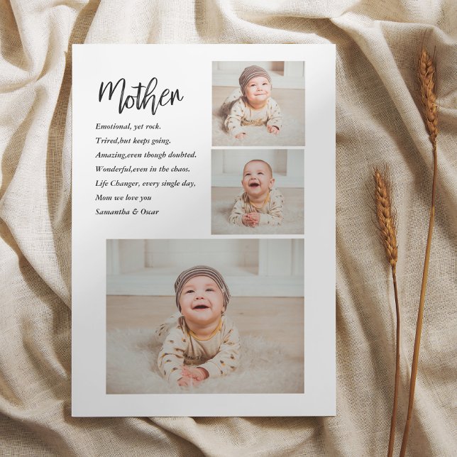 Collage Photo & Best Mother Quote Lovely Gift Holiday Card (Creator Uploaded)