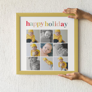 Collage Photo   Colorful Happy Holiday Poster