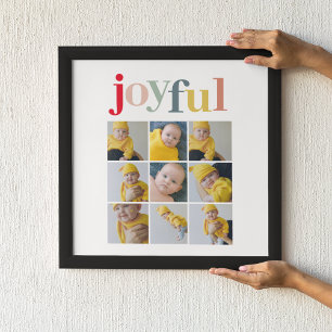 Collage Photo   Colorful Joyful Holiday Gift Poster