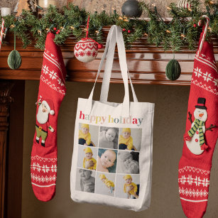 Collage Photo   Colourful Happy Holiday Tote Bag
