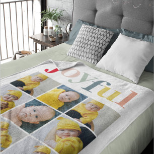 Collage Photo   Colourful Joyful Holiday Gift Sherpa Blanket