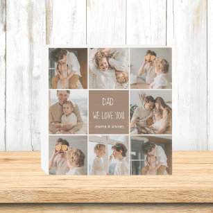 Collage Photo Dad We Love You Happy Fathers Day Wooden Box Sign