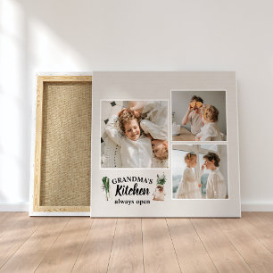 Collage Photo & Grandma Kitchen Is Always Open Canvas Print