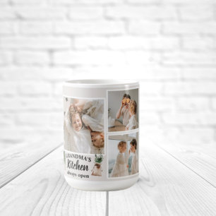 Collage Photo & Grandma Kitchen Is Always Open Coffee Mug