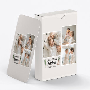 Collage Photo & Grandma Kitchen Is Always Open Playing Cards