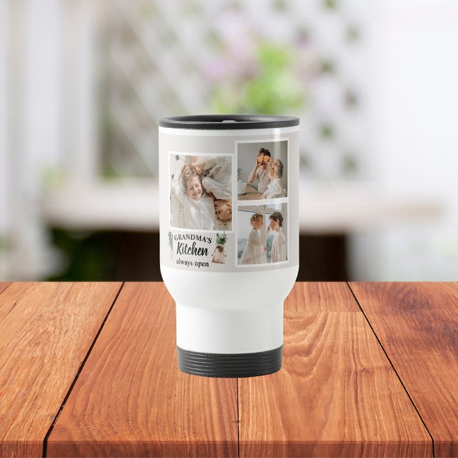 Collage Photo & Grandma Kitchen Is Always Open Travel Mug (Creator Uploaded)