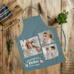 Collage Photo & Grandpa Kitchen Is Always Open Apron<br><div class="desc">Celebrate your Grandpa's culinary skills with this personalised "Collage Photo & Grandpa Kitchen Is Always Open" blue apron. Perfect for the family chef, this apron features a customisable photo collage and the heartwarming message "Grandpa's Kitchen Is Always Open." Whether he's cooking, baking, or grilling, this apron offers comfort and protection...</div>