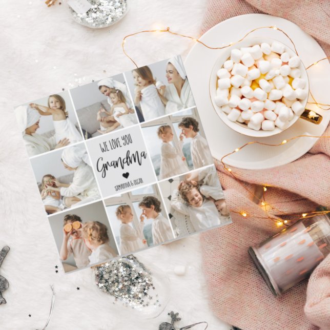 Collage Photo Grey We Love You Grandma Best Gift  (Creator Uploaded)